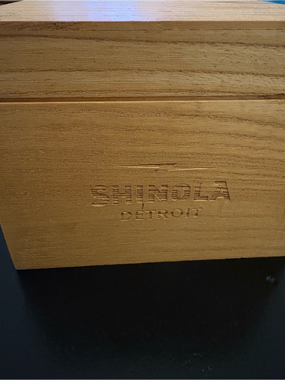 Shinola Wood Grain Box in Natural Brown and Black